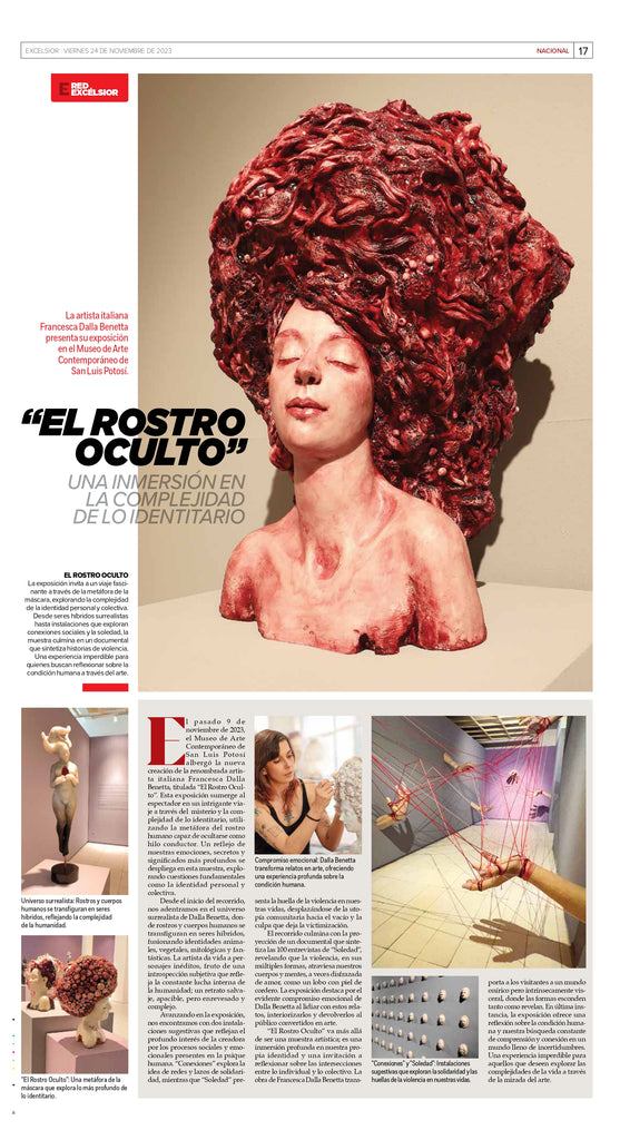 NOTA DE PRENSA DE EXCELSIOR SOBRE MI EXPO "EL ROSTRO OCULTO"