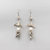 White pearl silver dragon earrings
