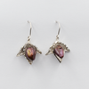 Red pearl flower earrings